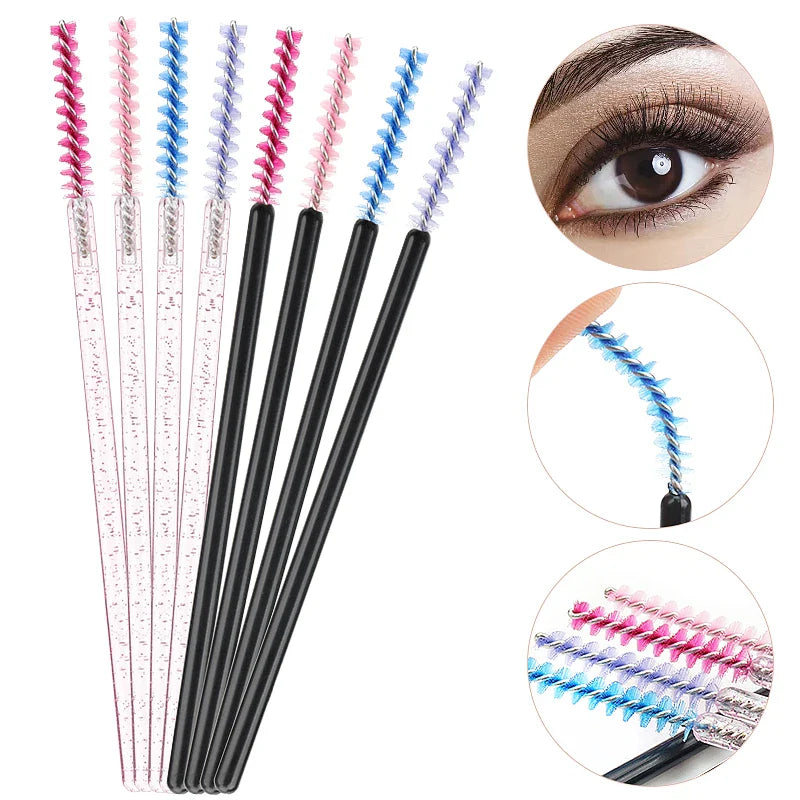 50Pcs Disposable Eyelash Brushes Set