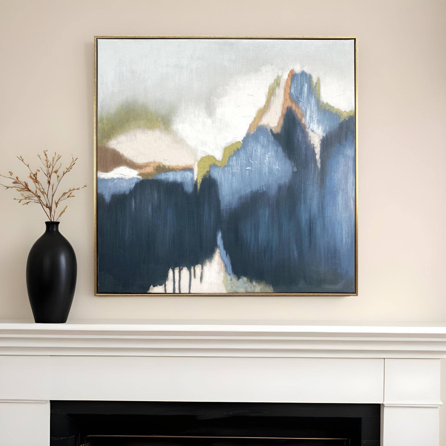 Abstract Vision Gold Floater Frame Painting Wall Art