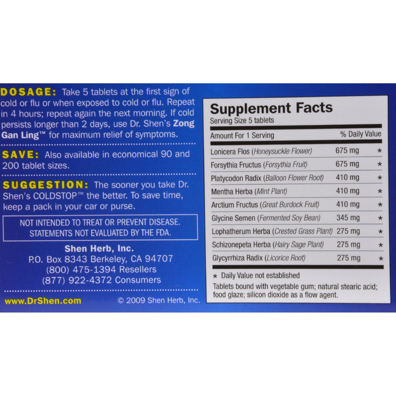 Dr. Shen's Cold Stop (1x15TAB )