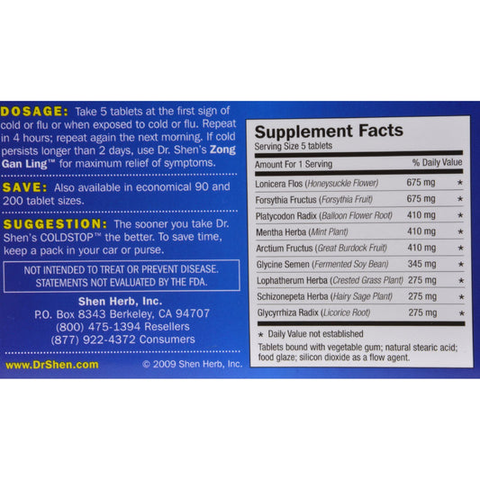 Dr. Shen's Cold Stop (1x15TAB )