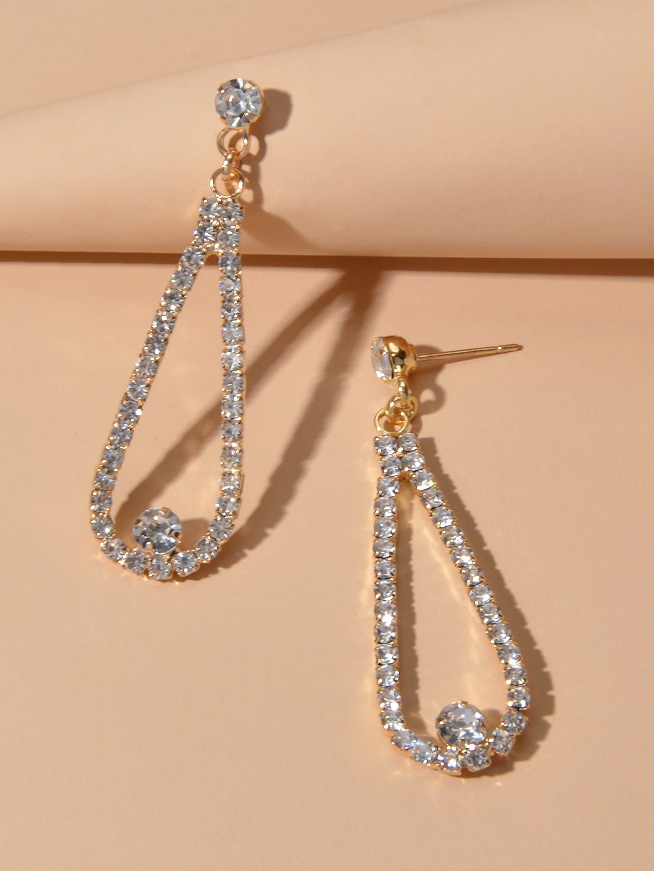 Shining Anniversary Jewellery Full Rhinestone Gold Silver Water Drop Earrings