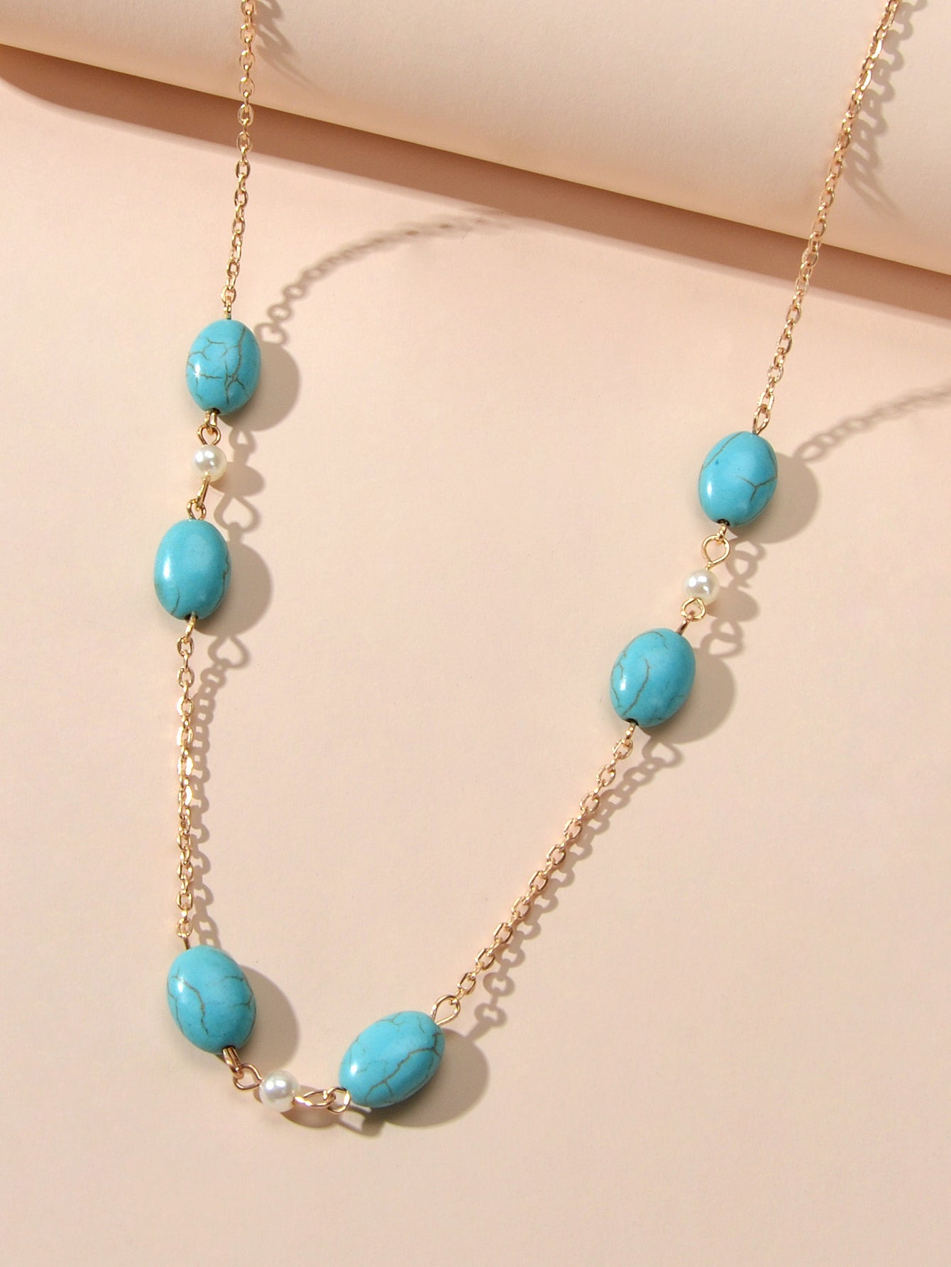Ethnic Traditional Gold Chain Turquoise Necklace Boho Chic Accessories Jewellery