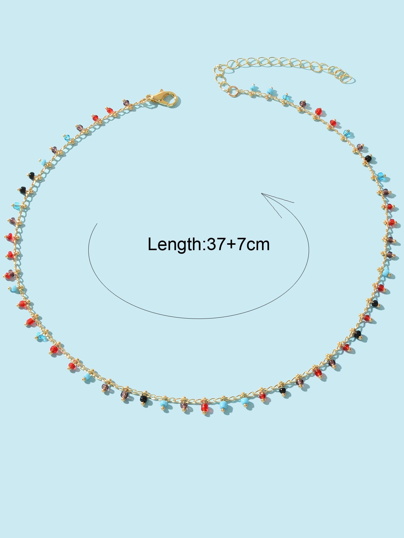 Bohemian Colorful Seed Beads Charm Gold Chain Necklace Women Holiday Jewellery