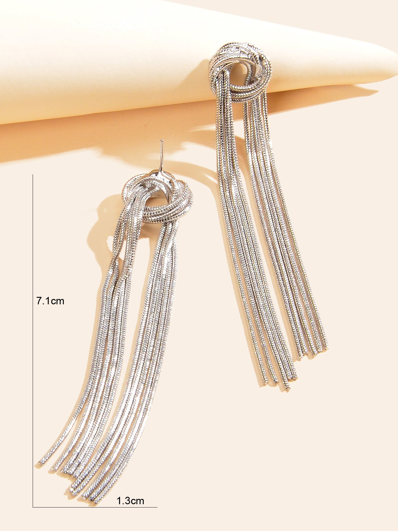 Fashion Silver Long Chain Tassel Pendant Earrings Women Party Dinner Jewellery