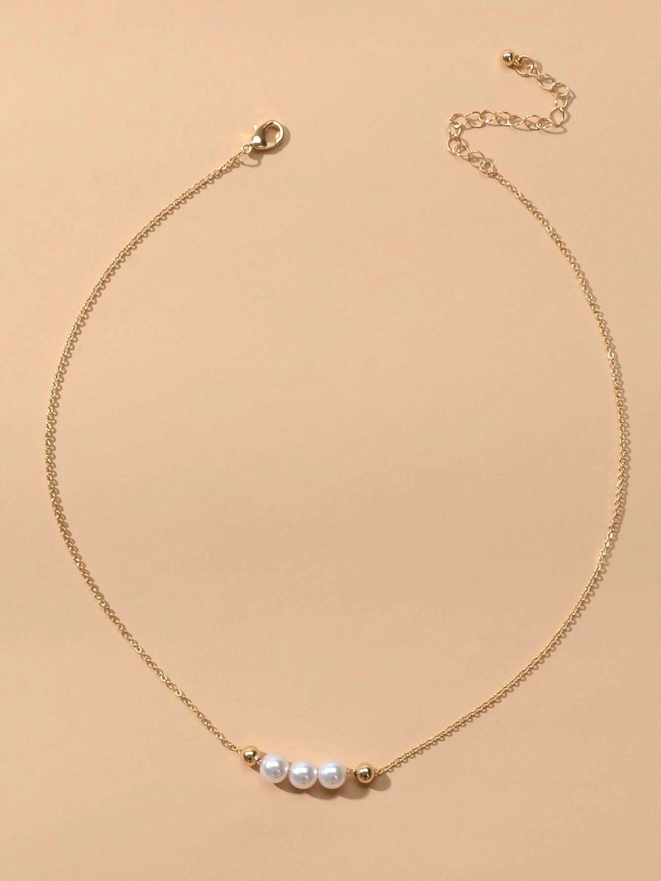 Fashion Jewellery Pearl Decor Gold Chain Necklace Wholesale Price Accessories