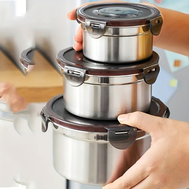 NNETM Stainless Steel Food Storage Containers Set (3pcs)