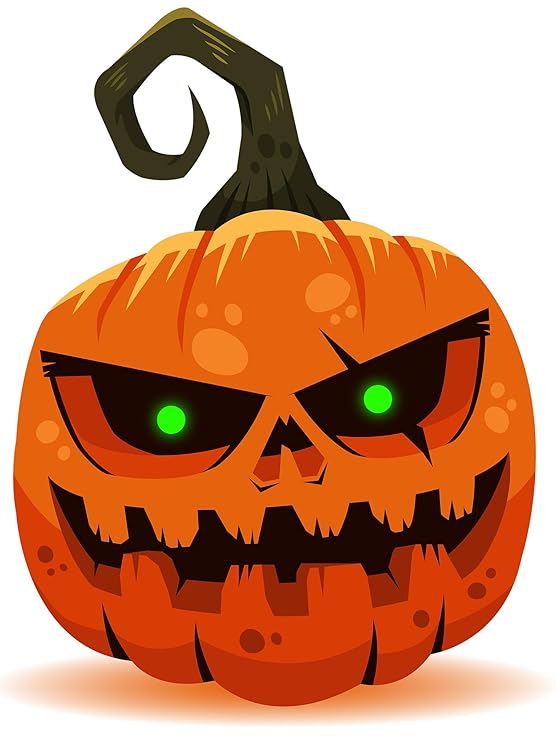 Amazon Brand - Anarva Regular Fit Halloween T-Shirt | Scary Pumpkin Face Print Cotton Tee for Men & Women | Spooky Halloween Costume Top