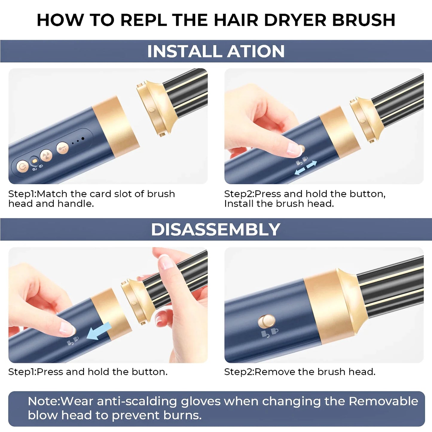 7 In 1 Hair Dryer Brush Brushless High Speed Hair Dryer
