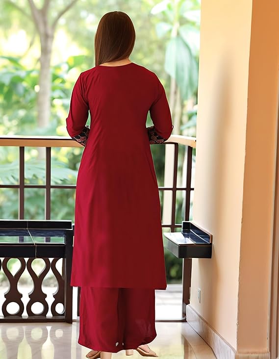 ANNI Designer Women's Rayon Viscose Straight Printed Kurta with Pant & Dupatta