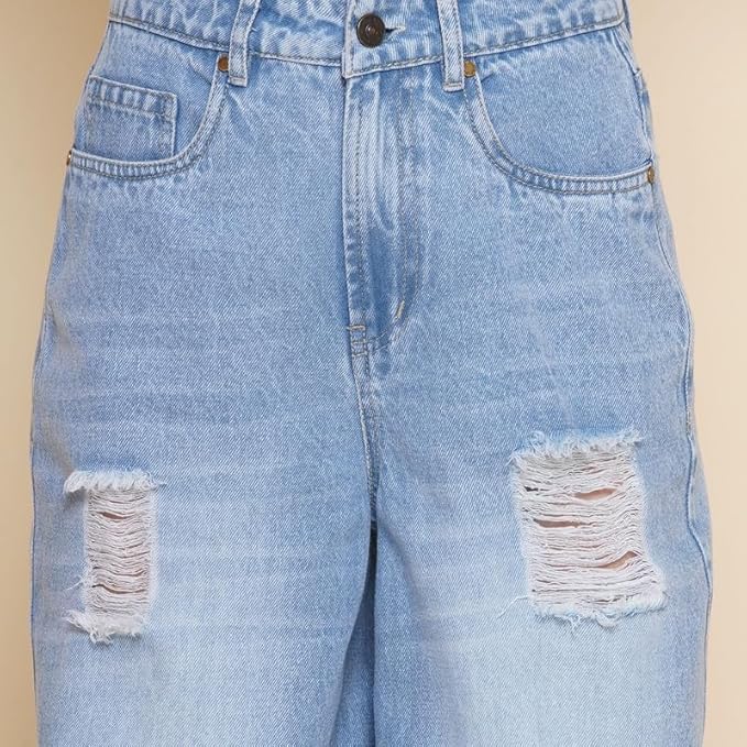 PUELLA Distressed Jeans in Mid Blue
