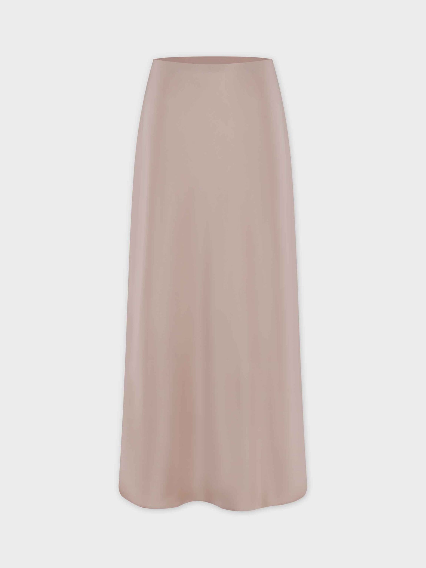 Solid Satin Slip Skirt-Natural-1
