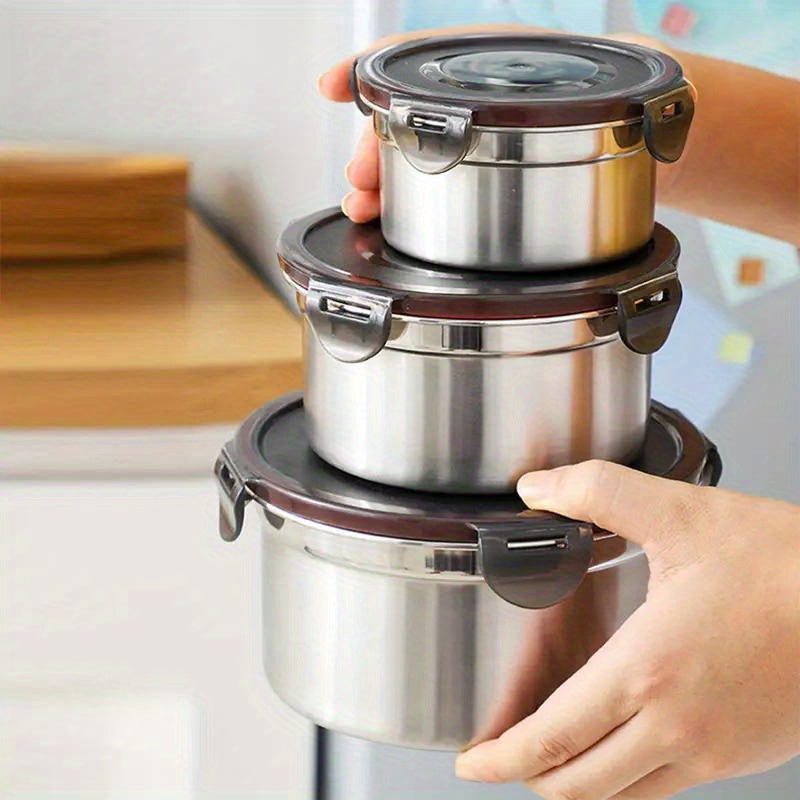 NNETM Stainless Steel Food Storage Containers Set (3pcs)