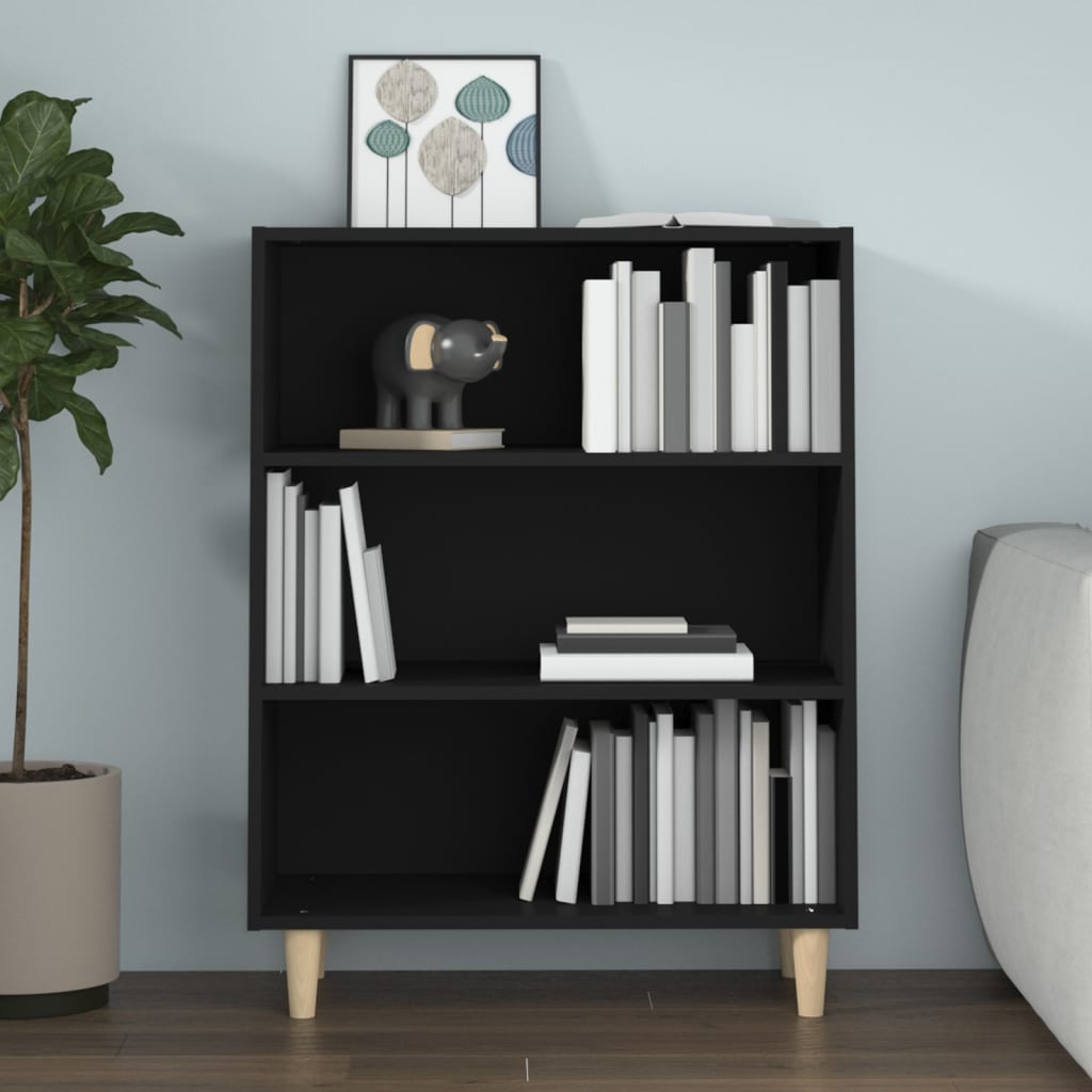 NNEVL Sideboard Black 69.5x32.5x90 cm Engineered Wood