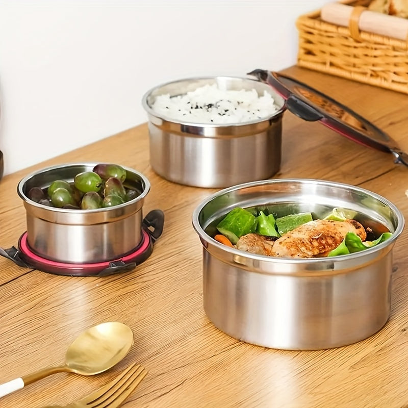 NNETM Stainless Steel Food Storage Containers Set (3pcs)