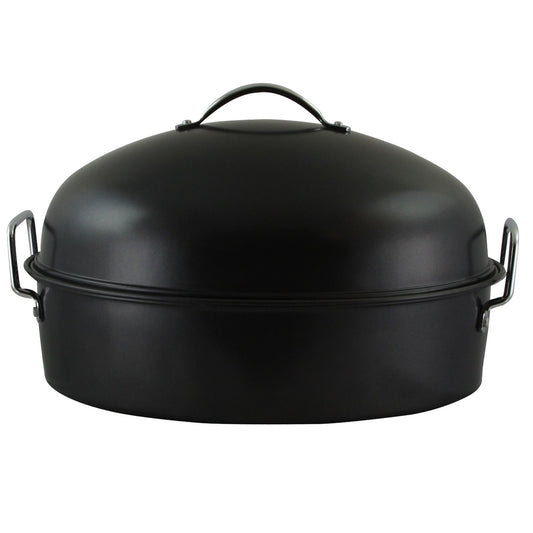 Gibson Home Kenmar High Dome Oval Roaster Set in Black