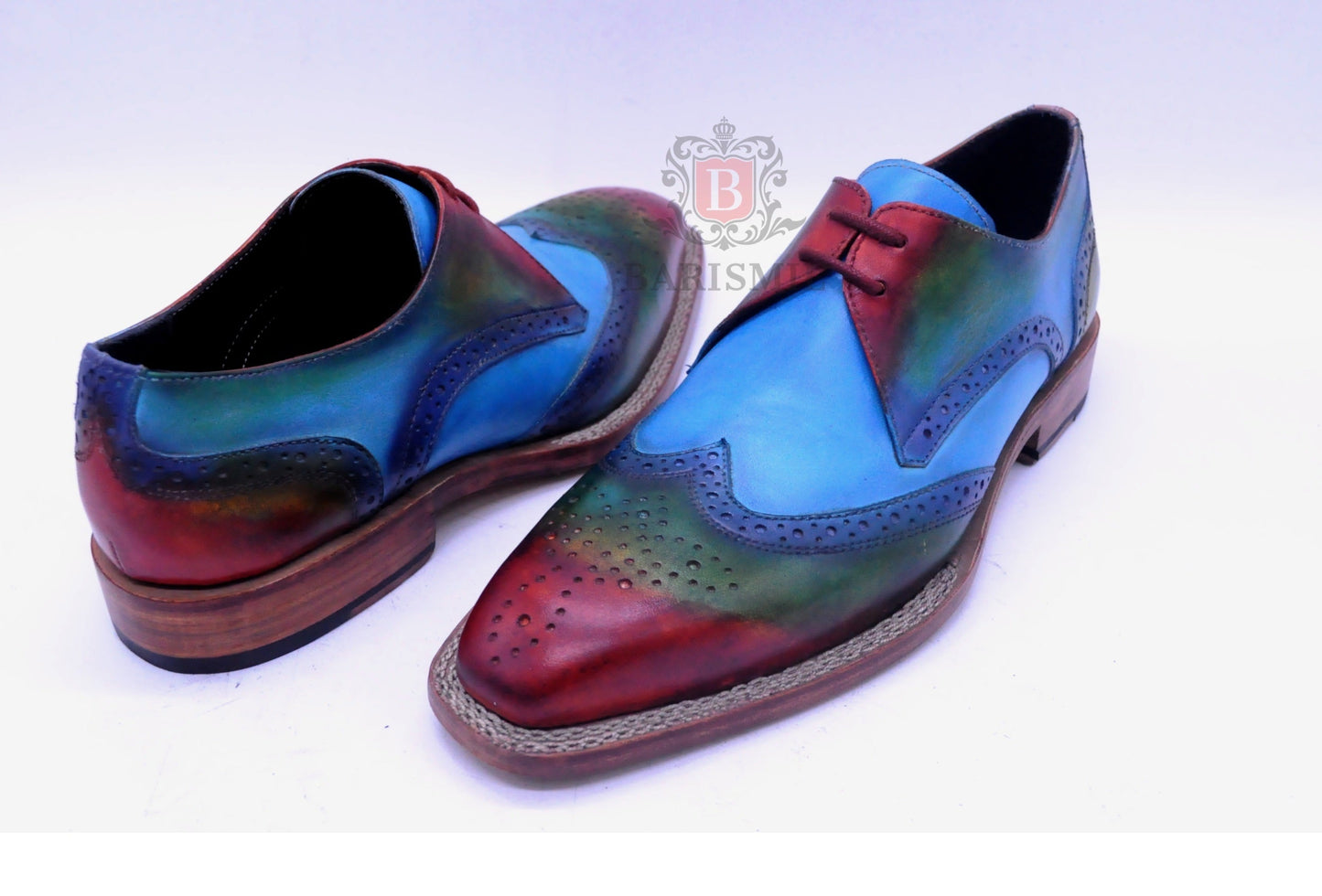 Porto - Blue Derby Shoes-4