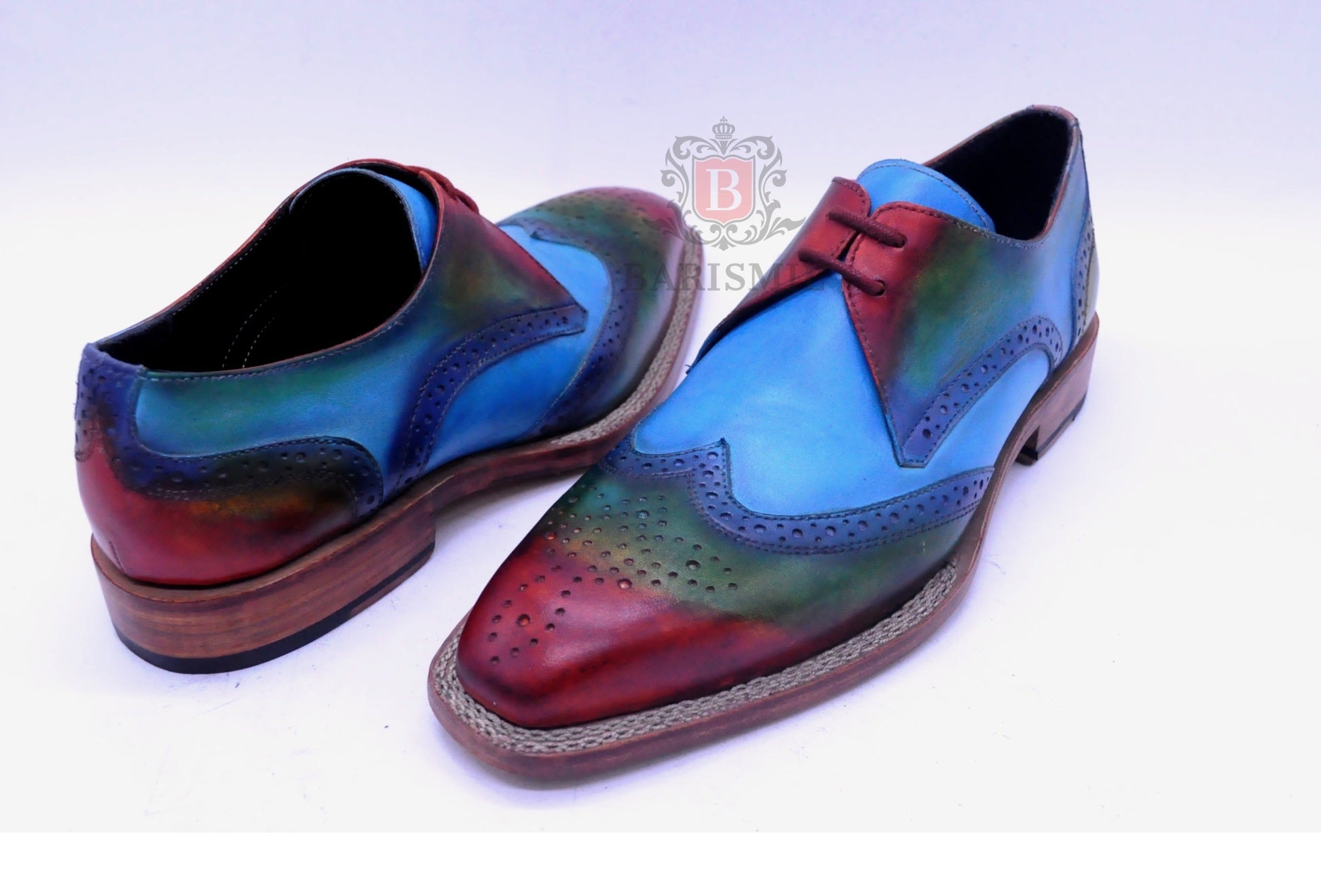 Porto - Blue Derby Shoes-4