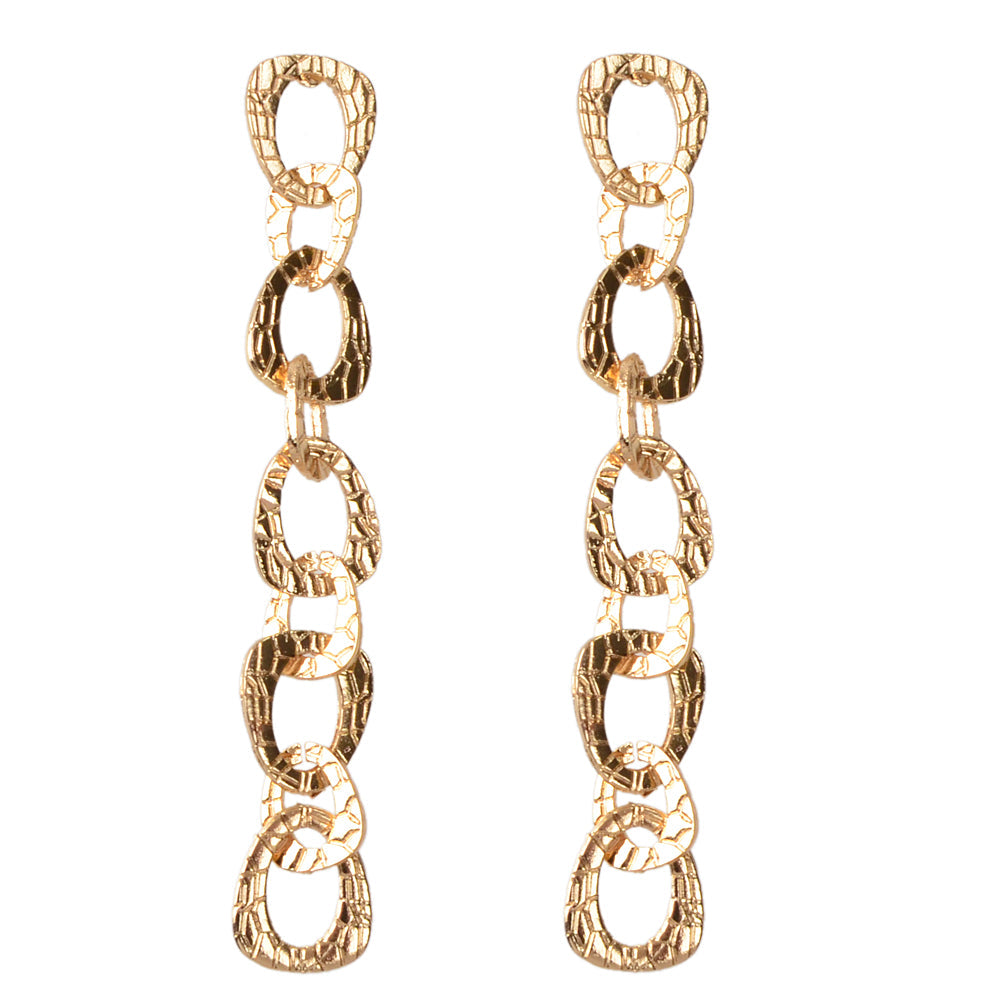 Anniversary Wedding Jewellery Gold Circle Long Knot Dangle Classics Earrings