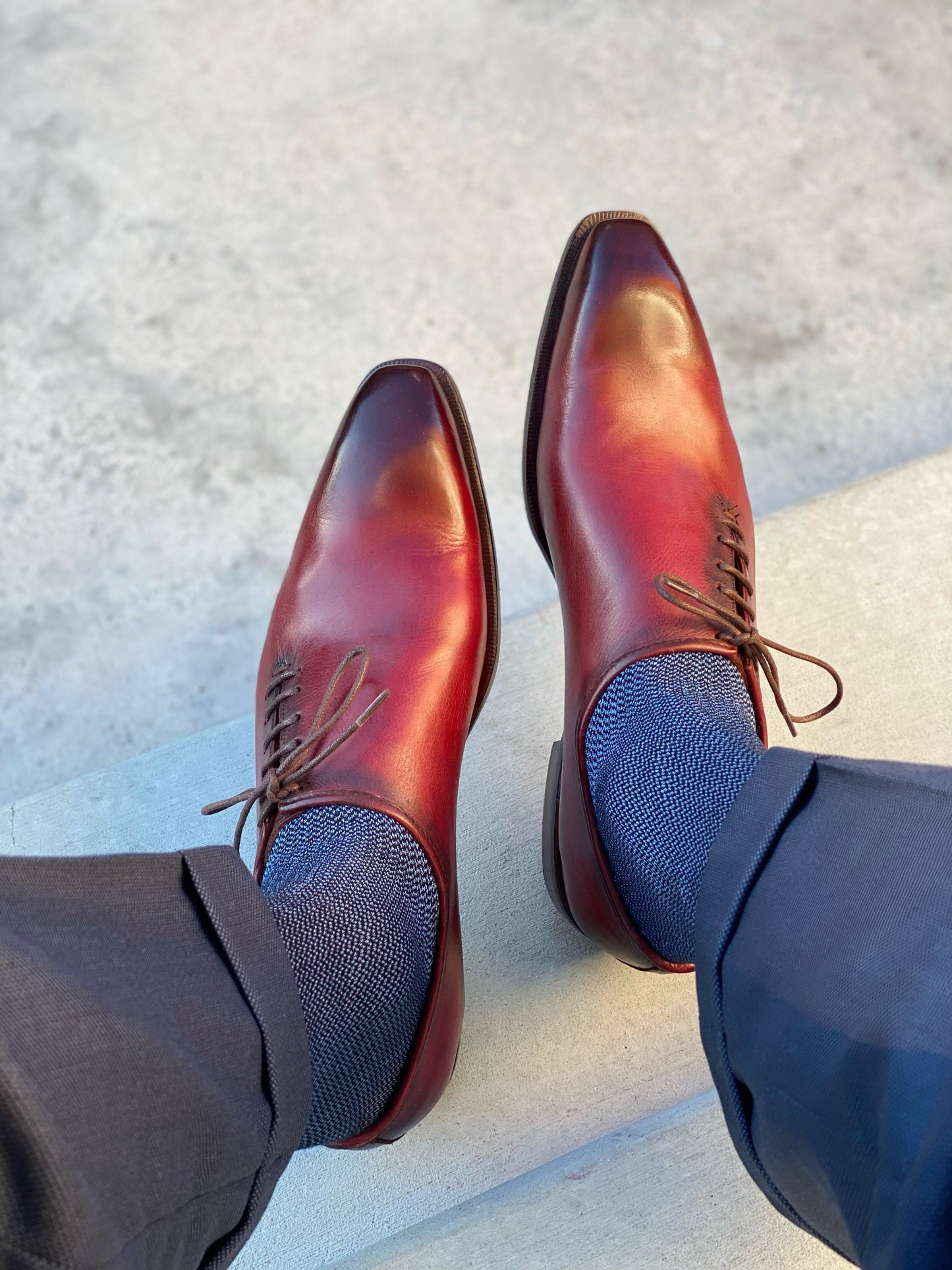 Tyler - Burgundy Whole cut Dress Oxfords-4
