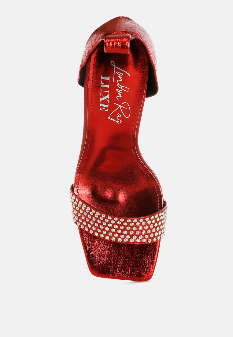 Hashira AB Rhinestone Studded Lace-Up Fantasy Heels