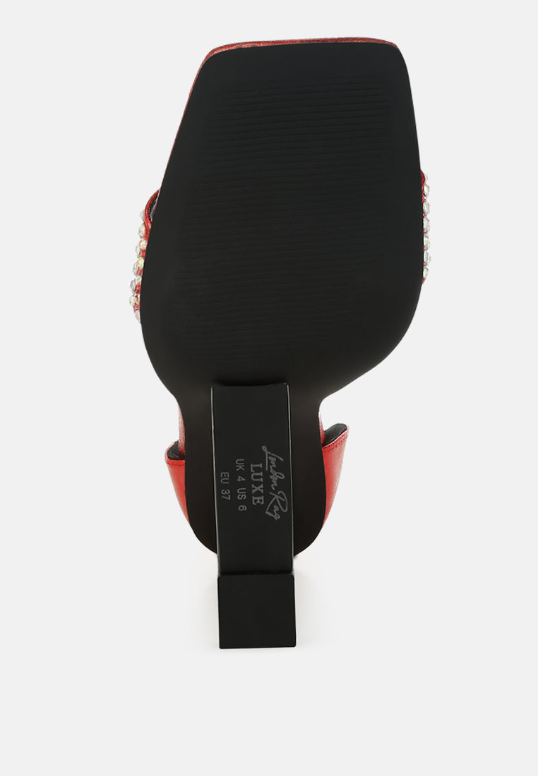 Hashira AB Rhinestone Studded Lace-Up Fantasy Heels