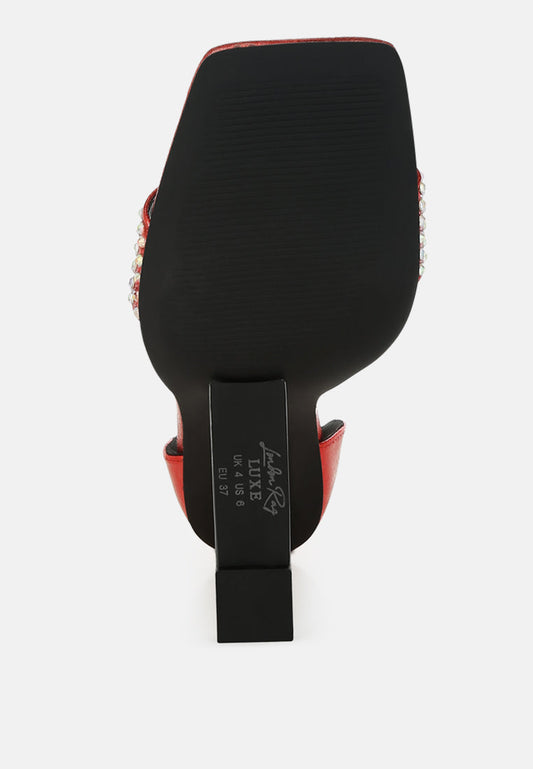 Hashira AB Rhinestone Studded Lace-Up Fantasy Heels