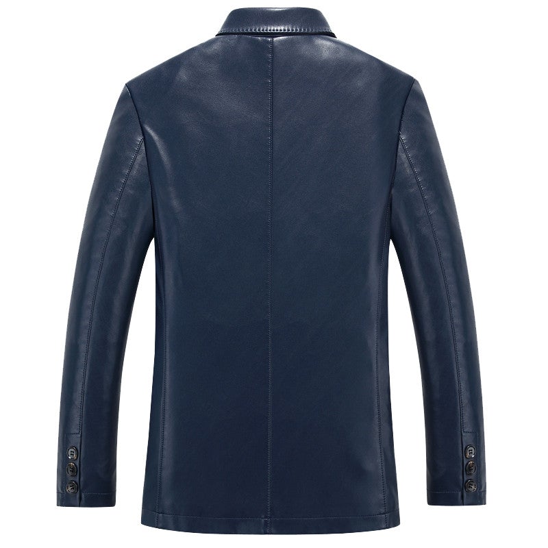 Balkan Mens 3 Button Leather Blazer