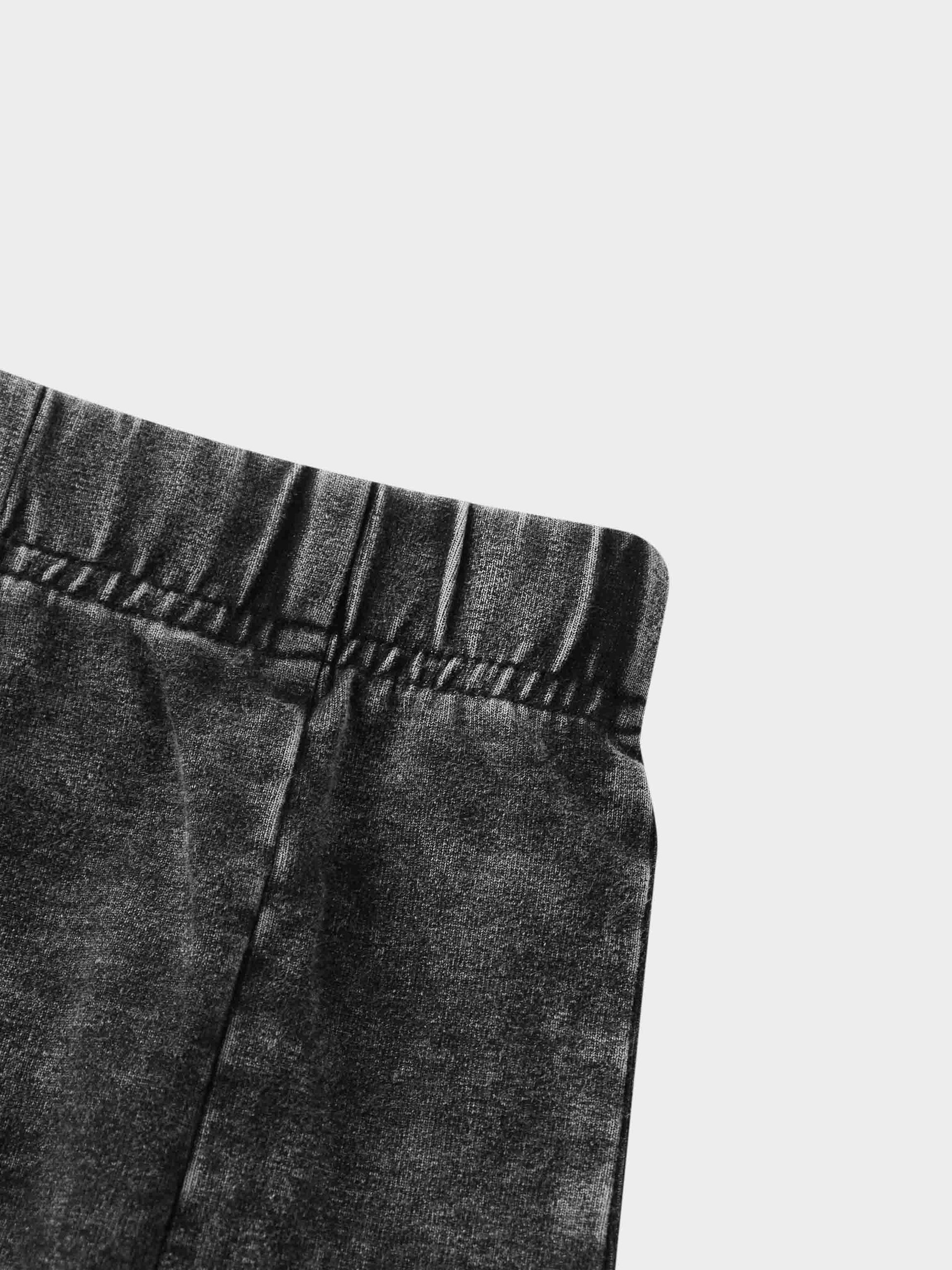 Paneled Flare Skirt 25"-Black Wash-3