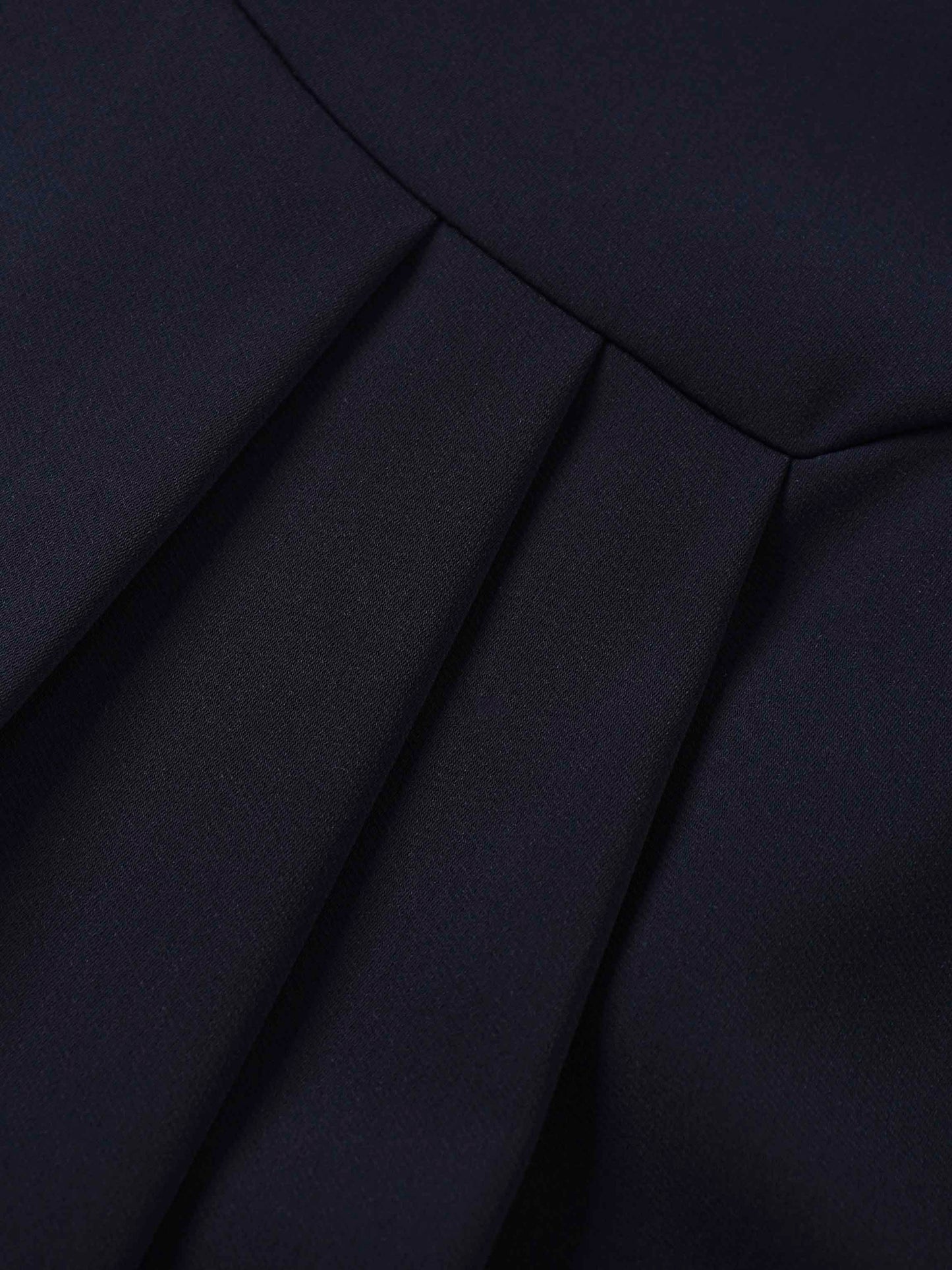 Side Pleat A-Line Short Skirt-Navy-3