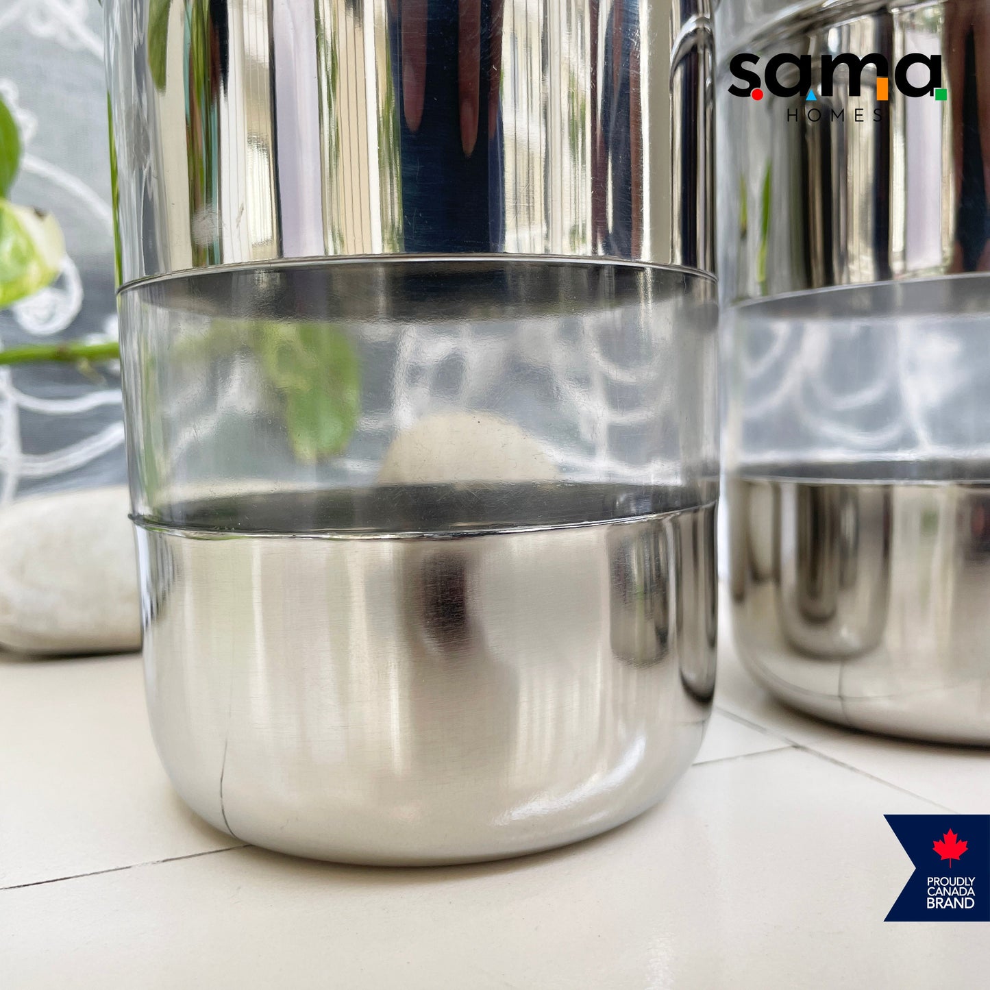 Stainless Steel See Thru Storage Container Capsule Design | Premium Food/Spice Storage | SAMA Homes