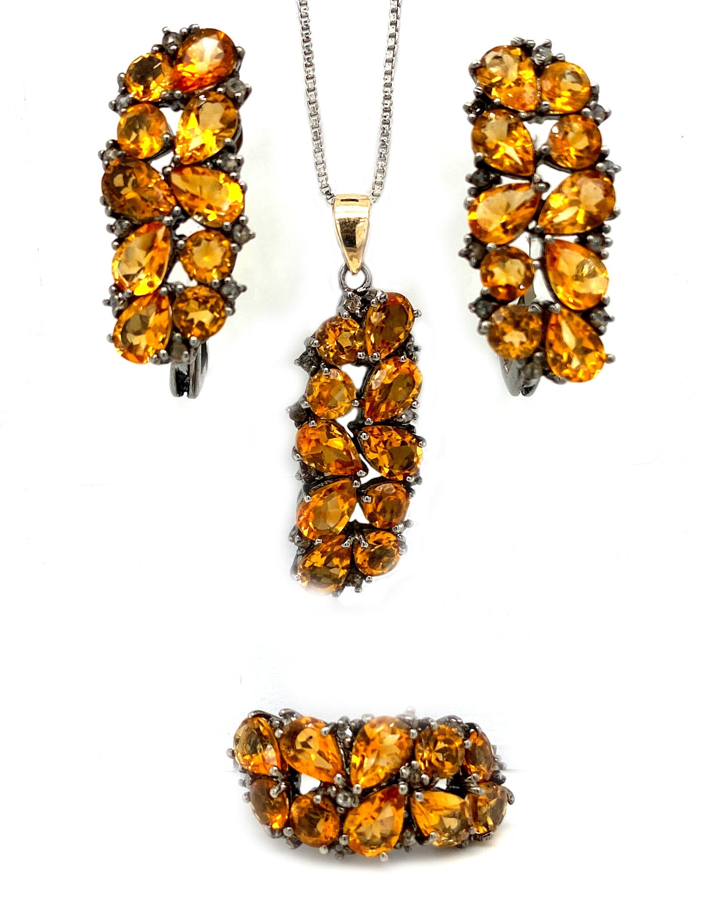 Citrine Jewellery Set in .925 Sterling Silver - KSS 6023