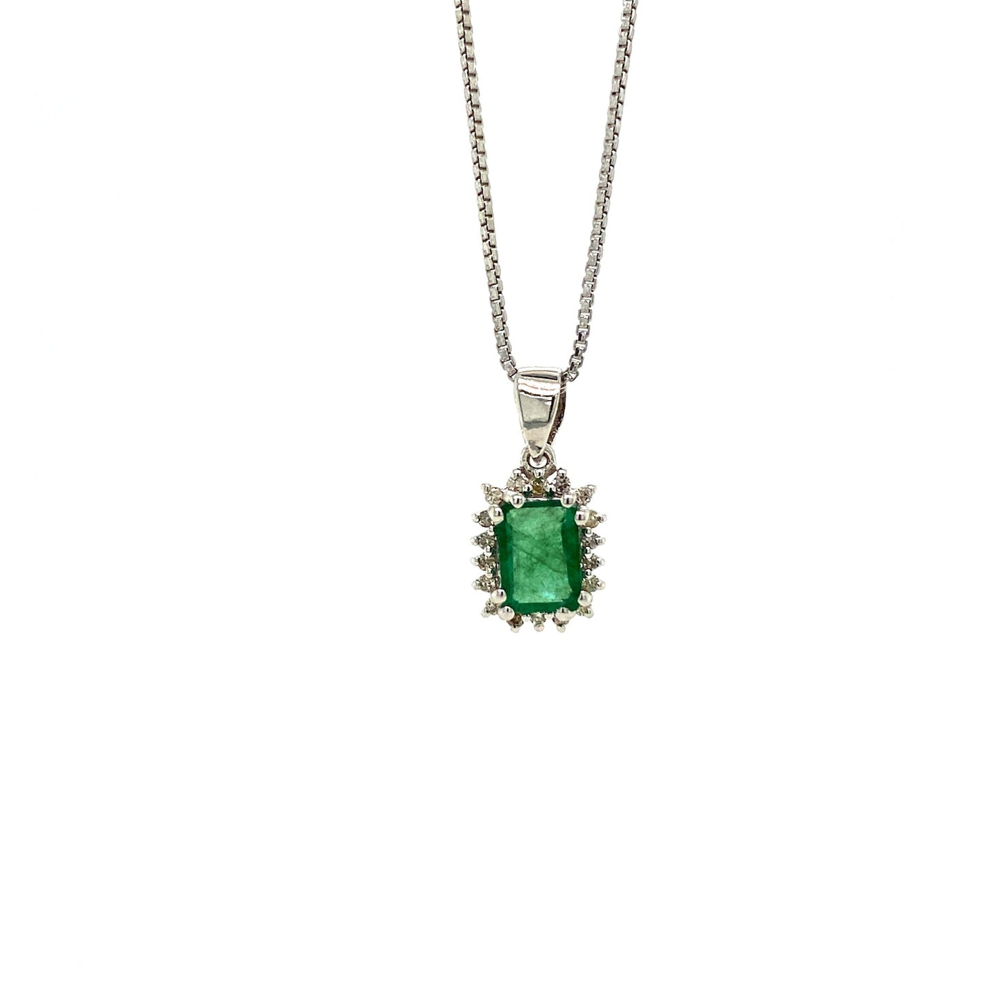 Emerald Jewellery Set in .925 Sterling Silver - KSS 60423
