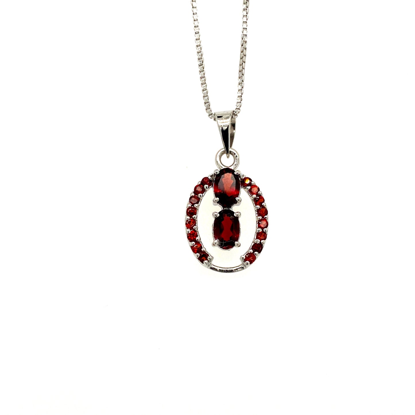 Garnet Jewellery Set in .925 Sterling Silver - KSS 6219