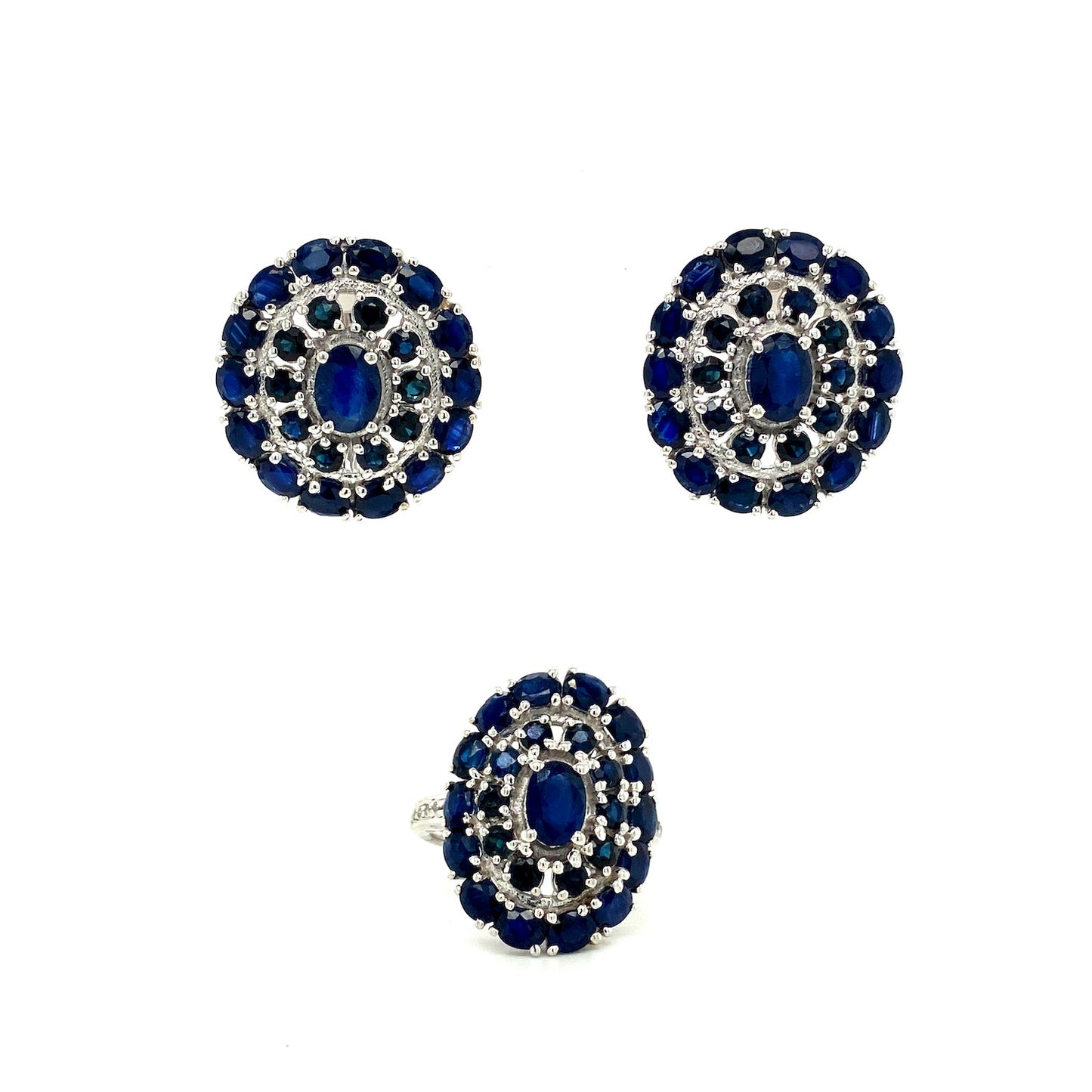 Sapphire Jewellery Set in .925 Sterling Silver - KSS 6514