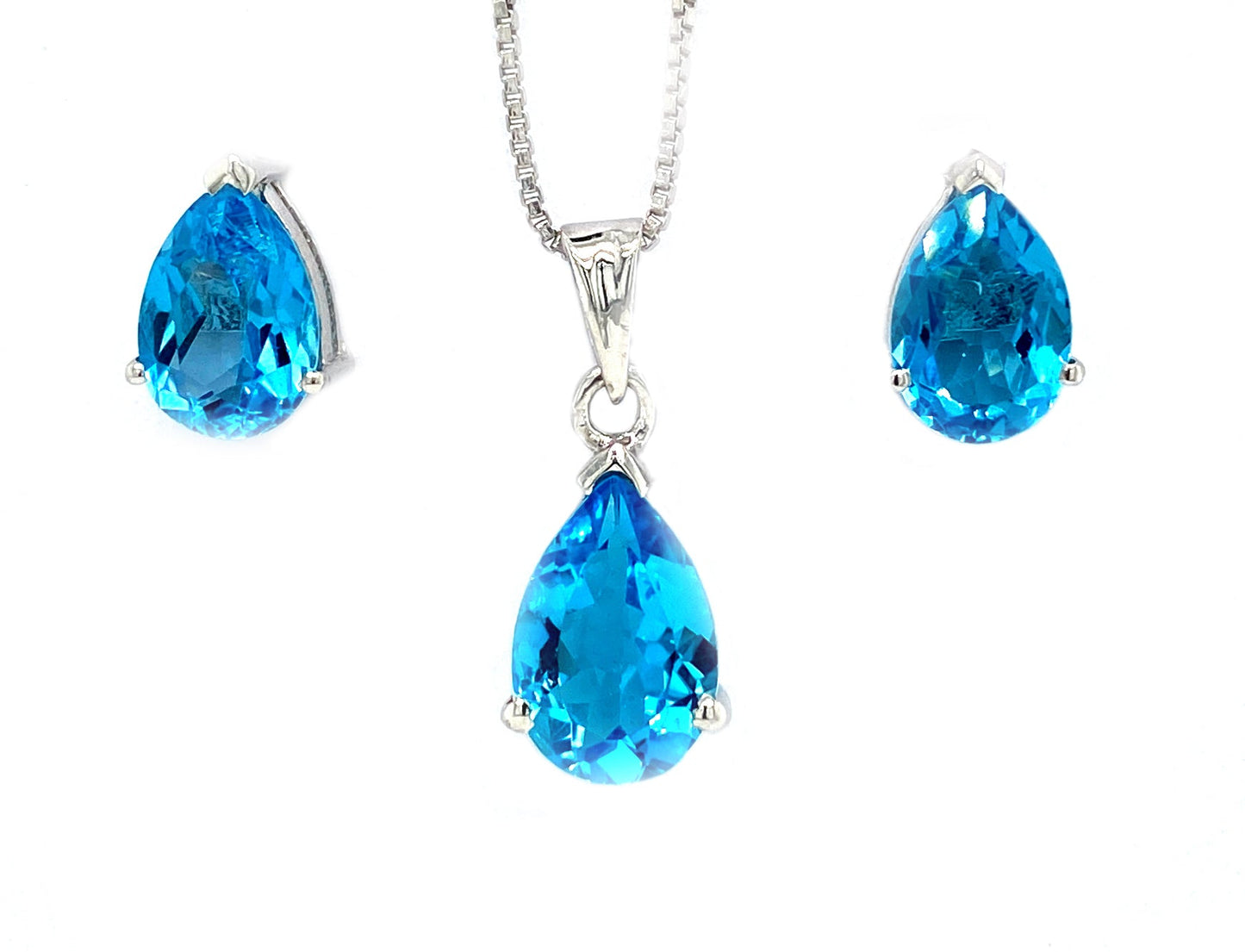 Blue Topaz Jewellery Set in .925 Sterling Silver - KSS 65500