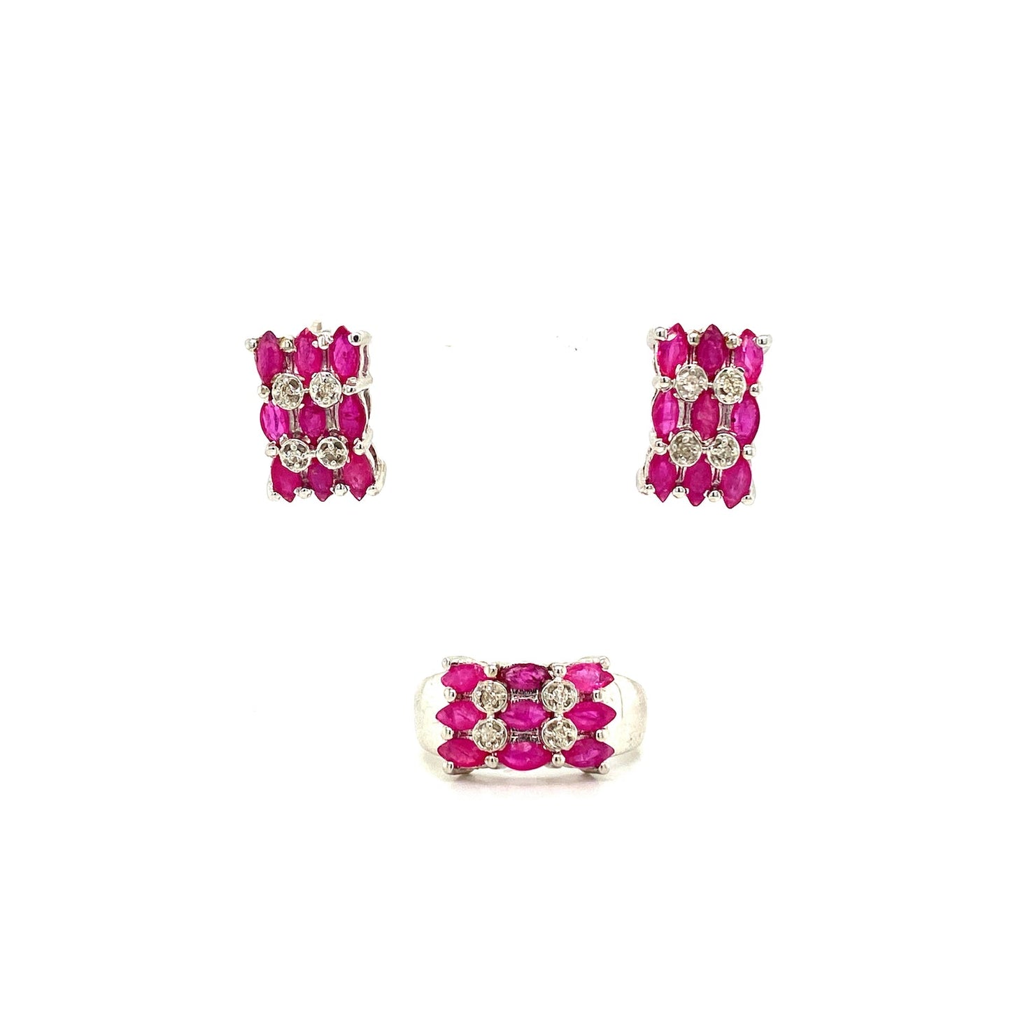 Ruby Jewellery Set in .925 Sterling Silver - KSS 6560