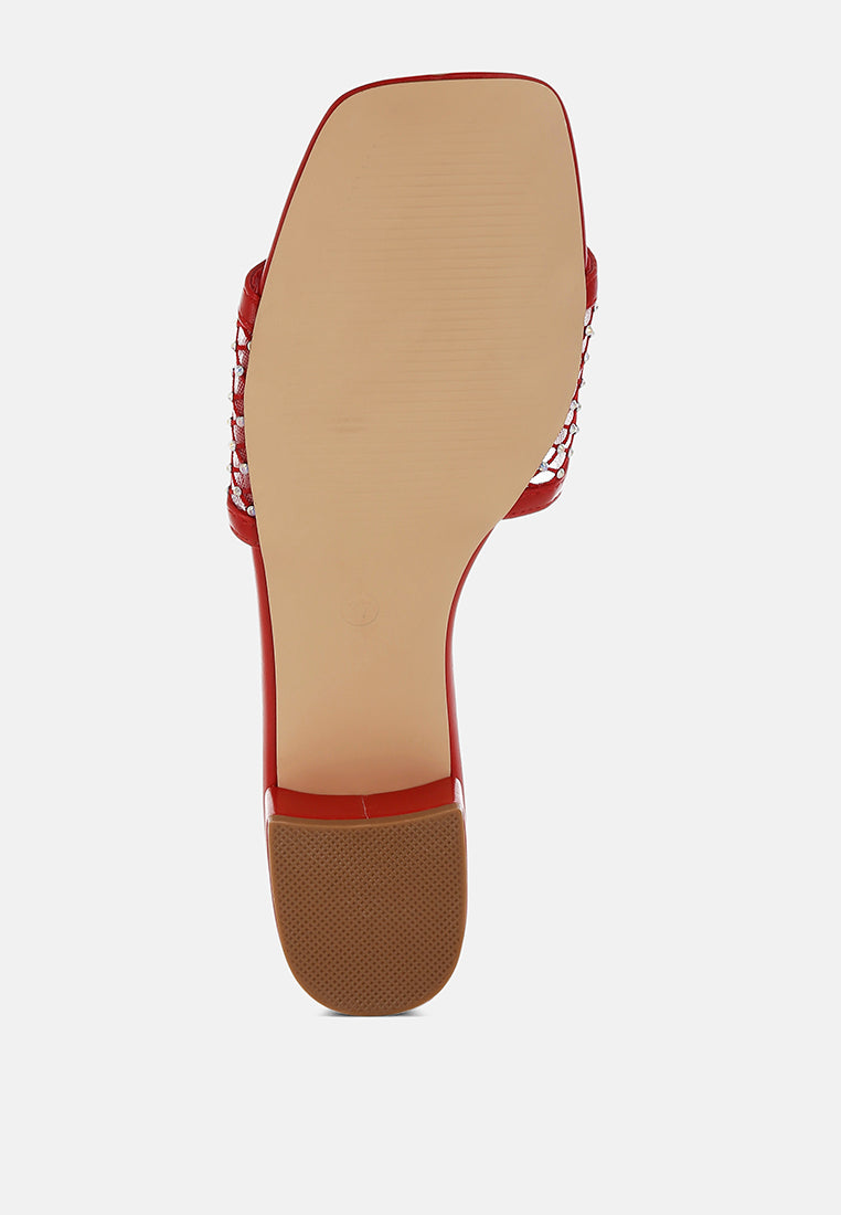 Kenzia Rhinestone Studded Slip-On Heels