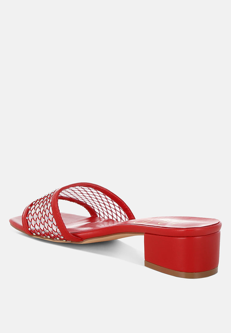 Kenzia Rhinestone Studded Slip-On Heels