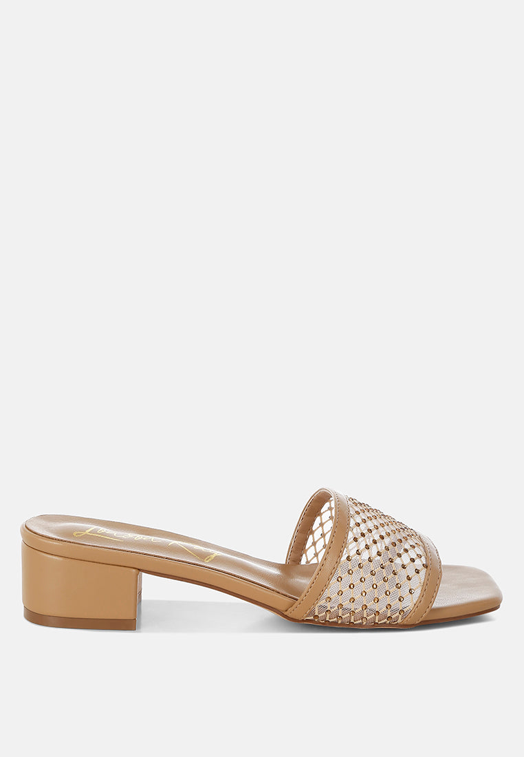 Kenzia Rhinestone Studded Slip-On Heels