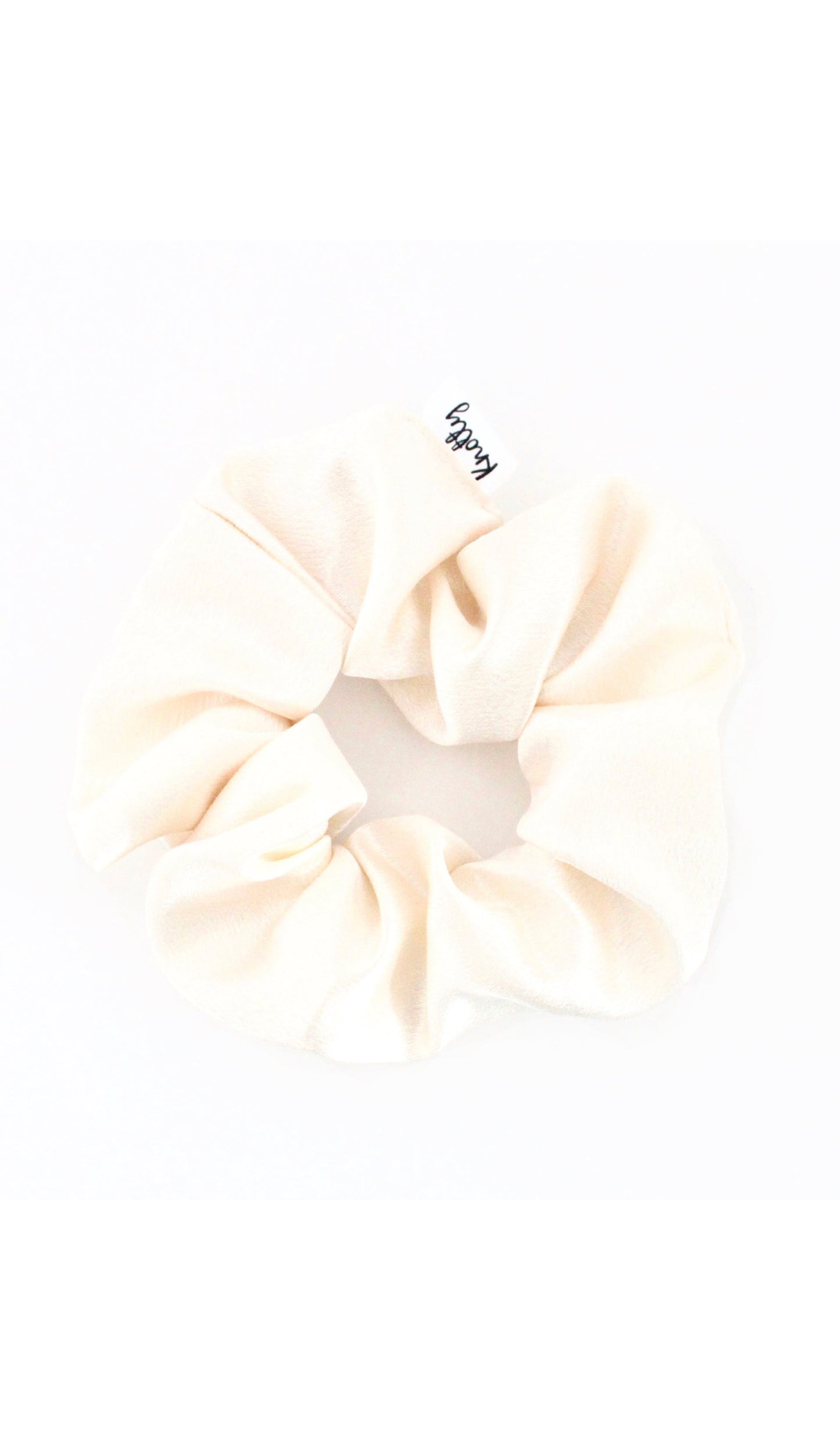 Washed Satin Hair Scrunchie, Cream