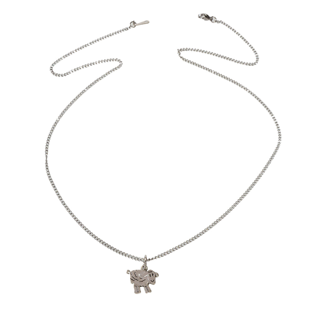 Fashion Jewellery Silver Chain Minimalist Cartoon Sheep Pendant Necklace Gift
