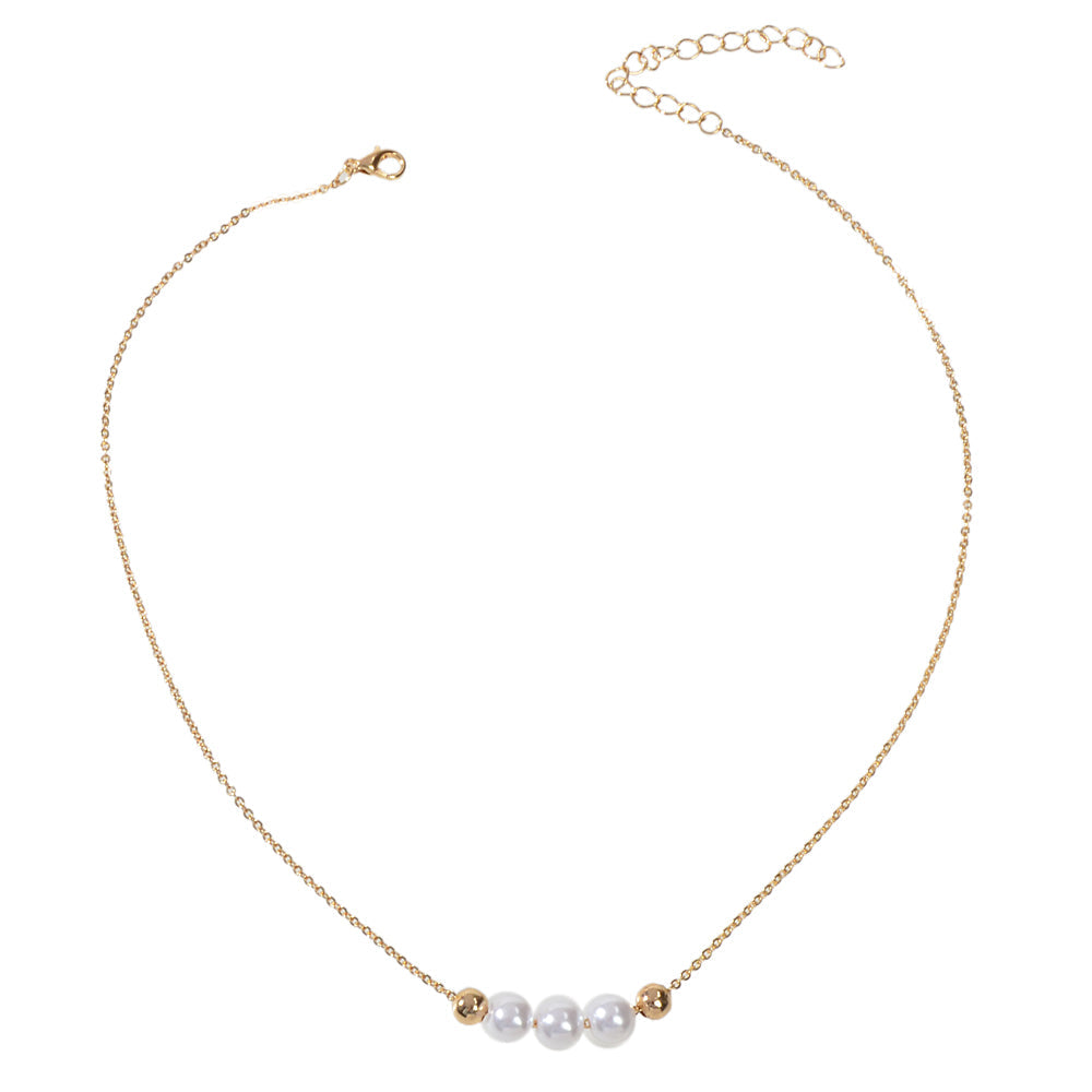 Fashion Jewellery Pearl Decor Gold Chain Necklace Wholesale Price Accessories