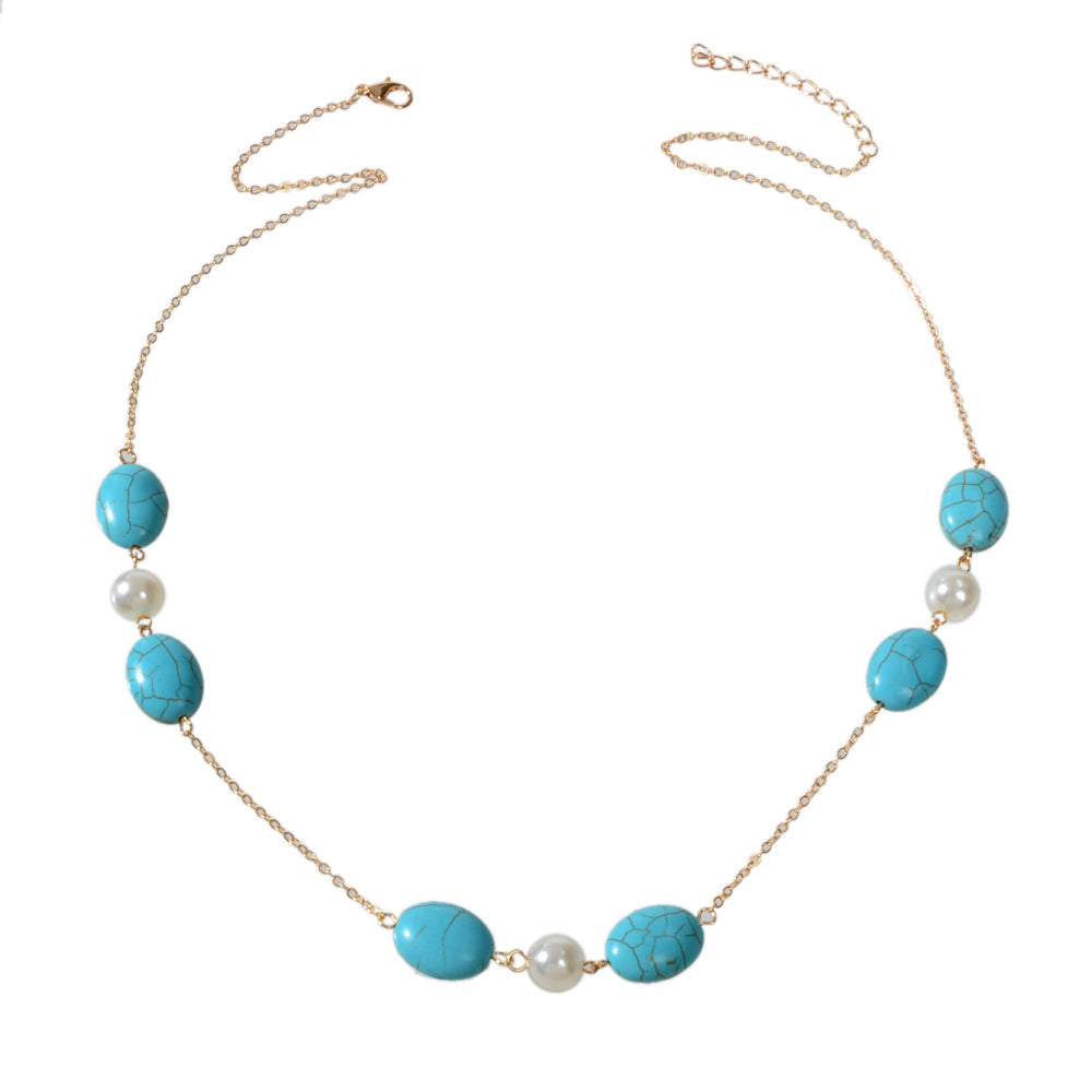 Ethnic Traditional Gold Chain Turquoise Necklace Boho Chic Accessories Jewellery
