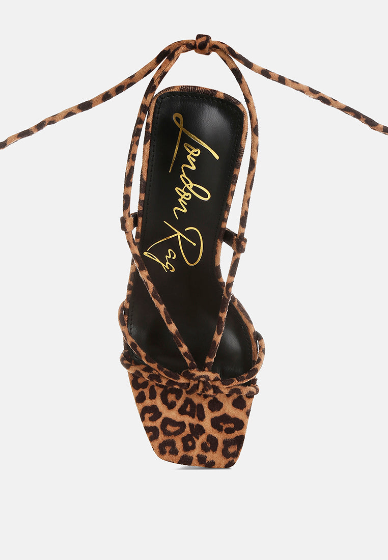 Piani Leopard Print Square Toe Heels