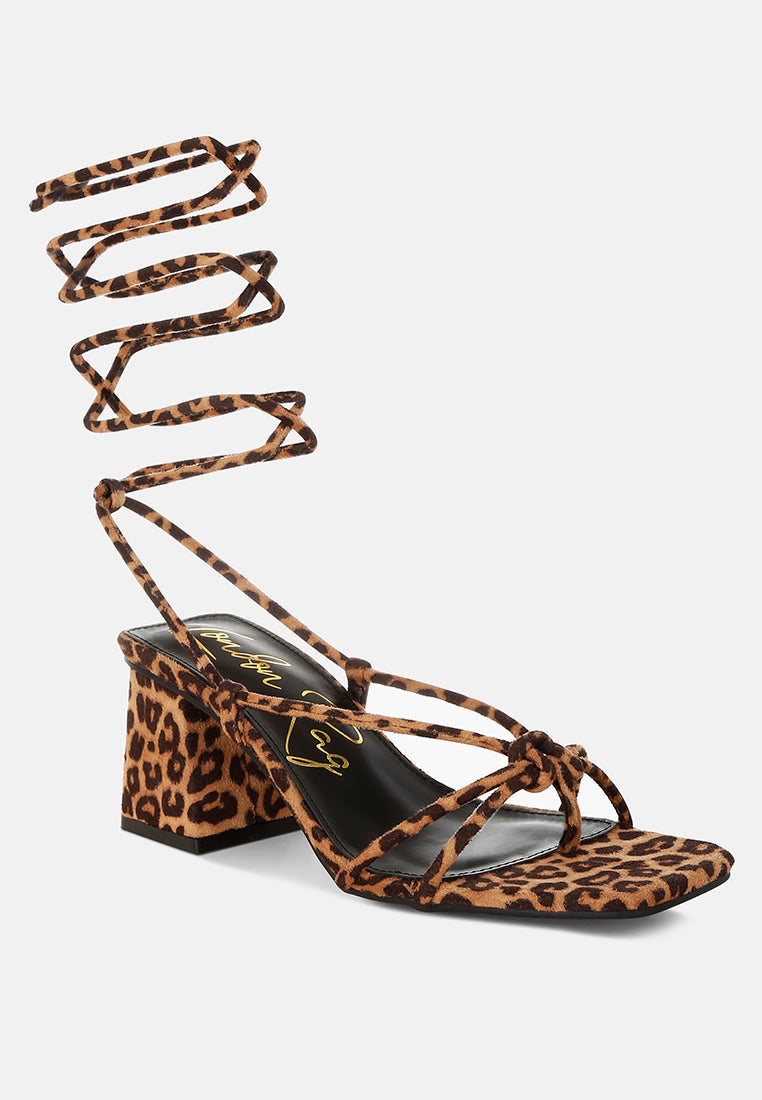 Piani Leopard Print Square Toe Heels