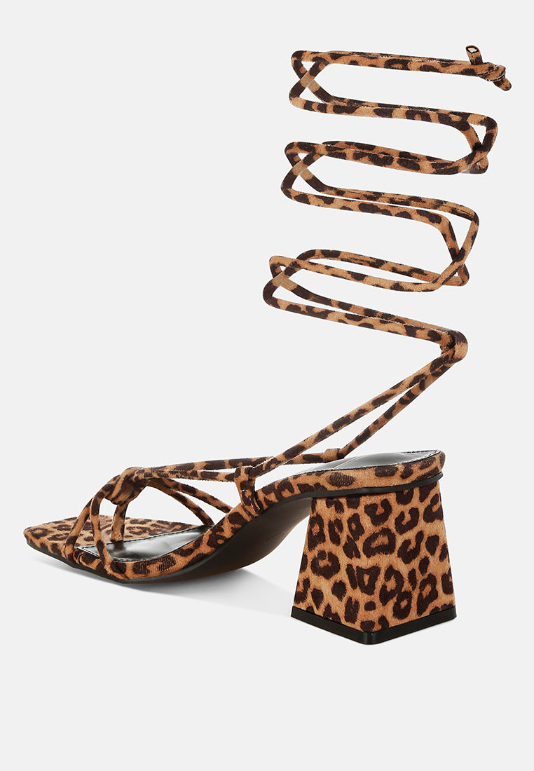 Piani Leopard Print Square Toe Heels