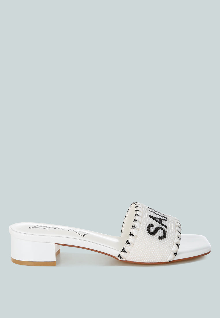 Poshta Saint Tropez Beaded Slip-On Heels