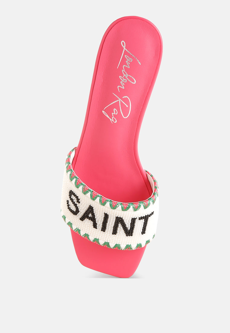 Poshta Saint Tropez Beaded Slip-On Heels