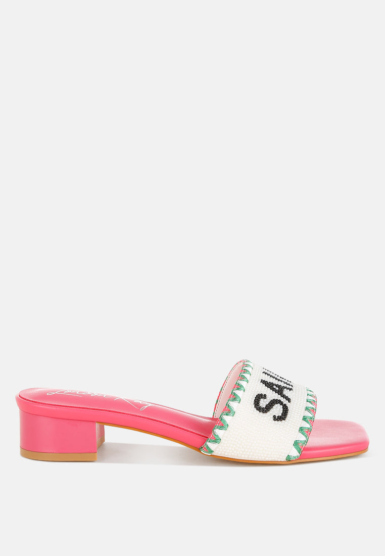 Poshta Saint Tropez Beaded Slip-On Heels