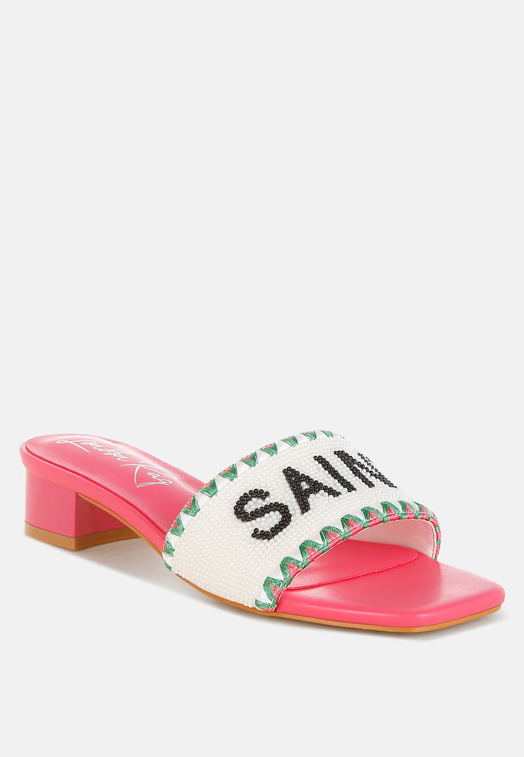 Poshta Saint Tropez Beaded Slip-On Heels